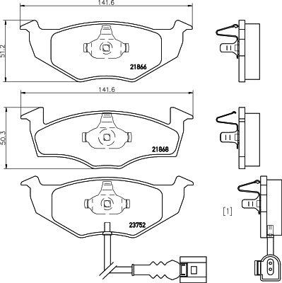 NF PARTS Комплект тормозных колодок, дисковый тормоз NF0009801